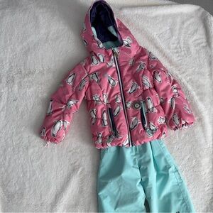 Cute Penguin Design Ski Jacket and Pants
